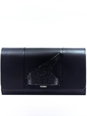 Perrin Paris L'Eiffel Black Swarovski Crystal Glove Clutch